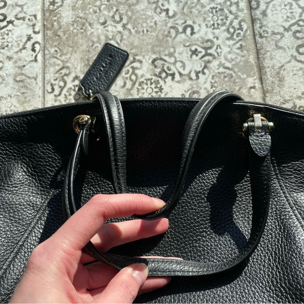 Coach Prairie Black Pebbled Leather Satchel or Crossbody AS IS - Picture 7 of 8